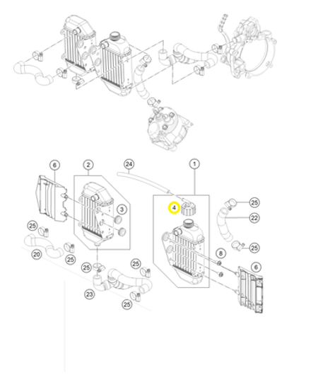 Крышка радиатора KTM, HQV, GASGAS 50cc 1,8 Bar