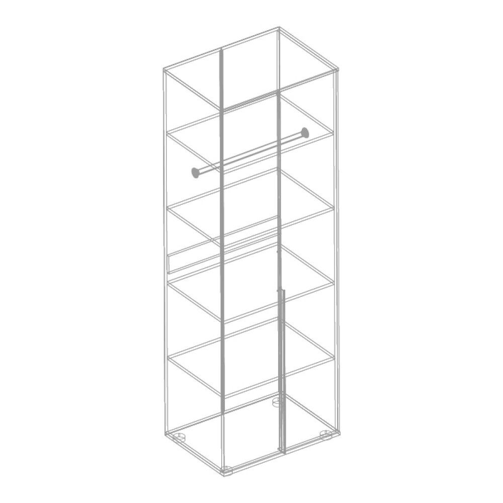 Шкаф 2-х, ств., с  полками "МС СТИЛ"