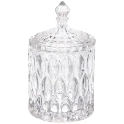 Сахарница стеклянная 350мл «Сладкая мечта» перо павлина