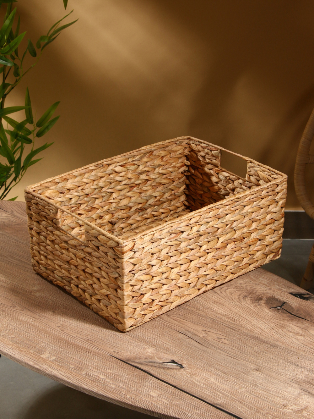 Корзинка прямоугольная, 44х30х20 см, водный гиацинт