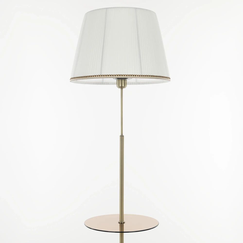 Citilux Линц CL402980T Торшер бронза со столиком и белым абажуром