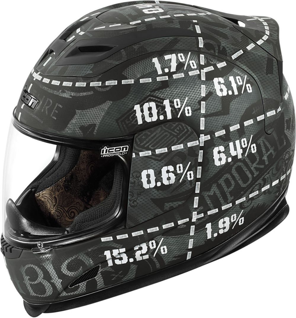 Мотошлем - ICON AIRFRAME STATISTIC (черный)