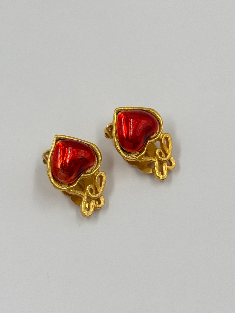 Клипсы с красными сердечками Sonia Rykiel