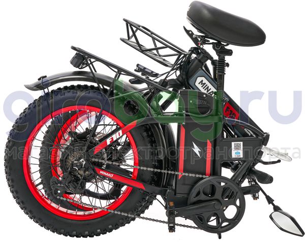 Электровелосипед Minako F10 Pro (48V/20Ah) - Красный обод фото №3