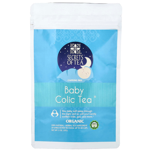 Secrets of Tea, Organic Baby Colic Tea®, без кофеина, 20 неотбеленных чайных пакетиков, 28 г (1 унция)