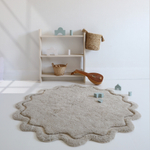 Стираемый коврик Nattiot Sweet April Lin (Ø110 см), хлопок, серый