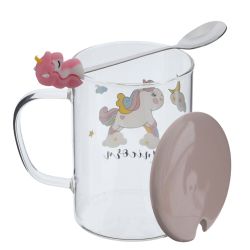 GAEM Кружка с крышкой и ложкой 450 мл, L8 W8 H11 см