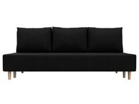 Диван прямой Лига-033 МИКРОВЕЛЬВЕТ Черный