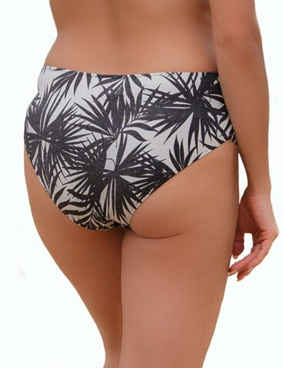 Плавки-слипы из ткани с растительным принтом с люрексом (Размер: 4X) (Цвет: черный с белым)