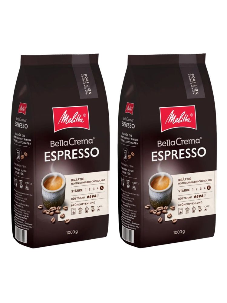 Кофе в зернах Melitta Bella Crema Espresso, 1 кг, 2 шт