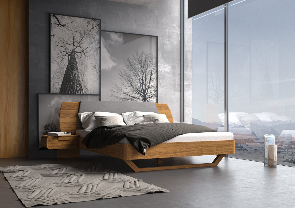 Кровать из массива дуба с тумбами Deo