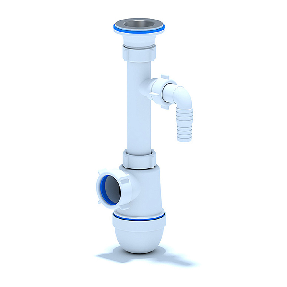 Сифон для раковины Ани Пласт 1 1/4"*40 с отводом для стиральной машины (C1300)