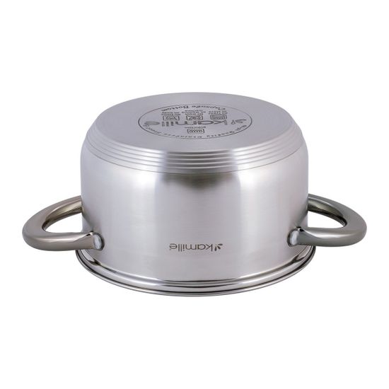 Кастрюля 2 л. из нержавеющей стали Kamille KM-4921 с черными ручками