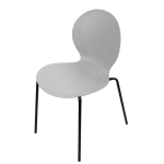 Стул пластик Wave серый с черными ножками