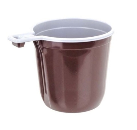 Чашка одноразовая кофейная 200 мл бело-коричневая оптом