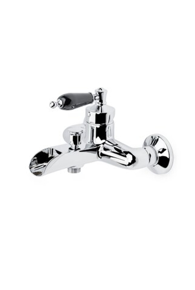 Смеситель для ванны Vogue хром с черной керамикой