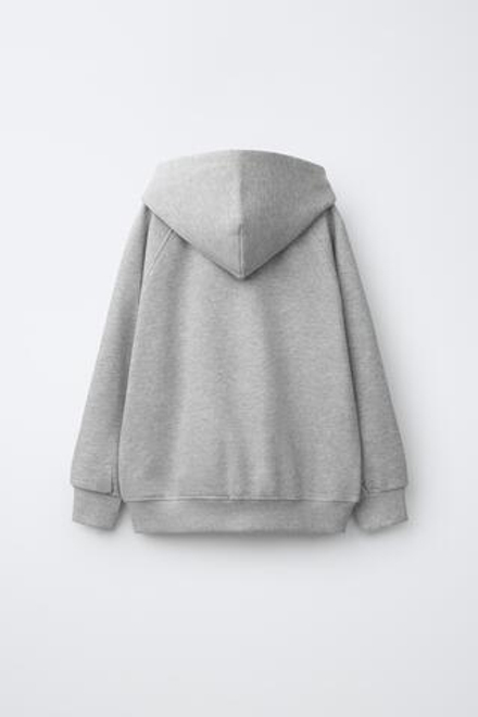 ZARA ХУДИ С МОЛНИЕЙ, СЕРЫЙ МЕЛАНЖ