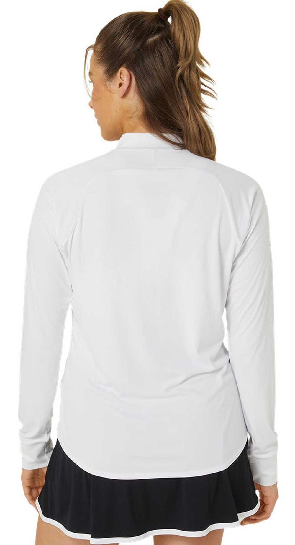 Женская теннисная футболка   Asics Court Long Sleeve 1/2 Zip Top - brilliant white/brilliant white
