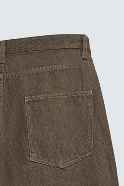 ZARA ХЛОПКОВЫЕ БРЮКИ REGULAR FIT, ТАБАЧНЫЙ