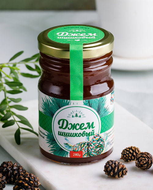 Джем из сосновой шишки "Шишковый" / стекло / 240 гр / Солнечная Сибирь