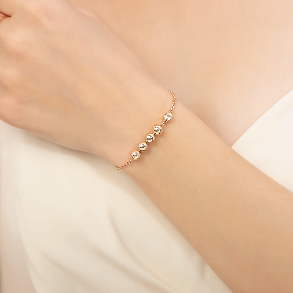 Браслет «Дуэт форм» из красного золота c натуральным топазом white Артикул: 05-0700-00-201-1110