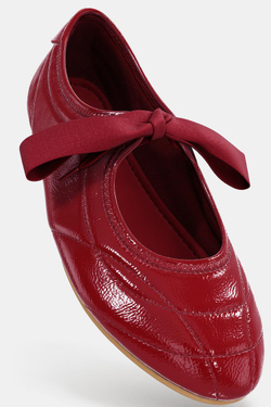 ZARA СПОРТИВНЫЕ БАЛЕТКИ С БАНТОМ, КРАСНЫЙ