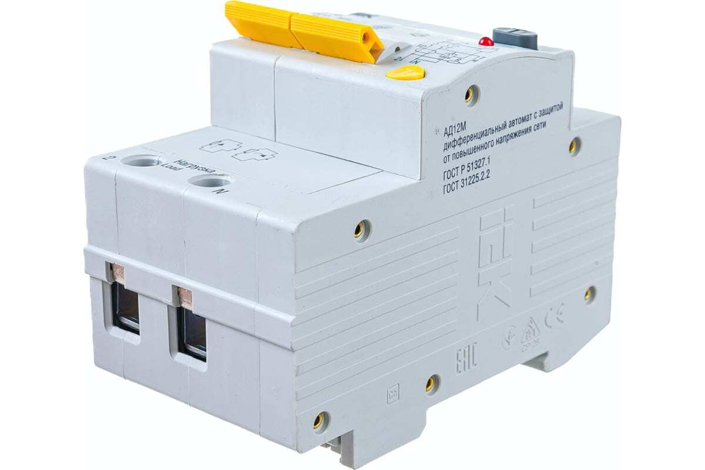 Дифференциальный автоматический выключатель АД12М 2Р B16 30мА IEK