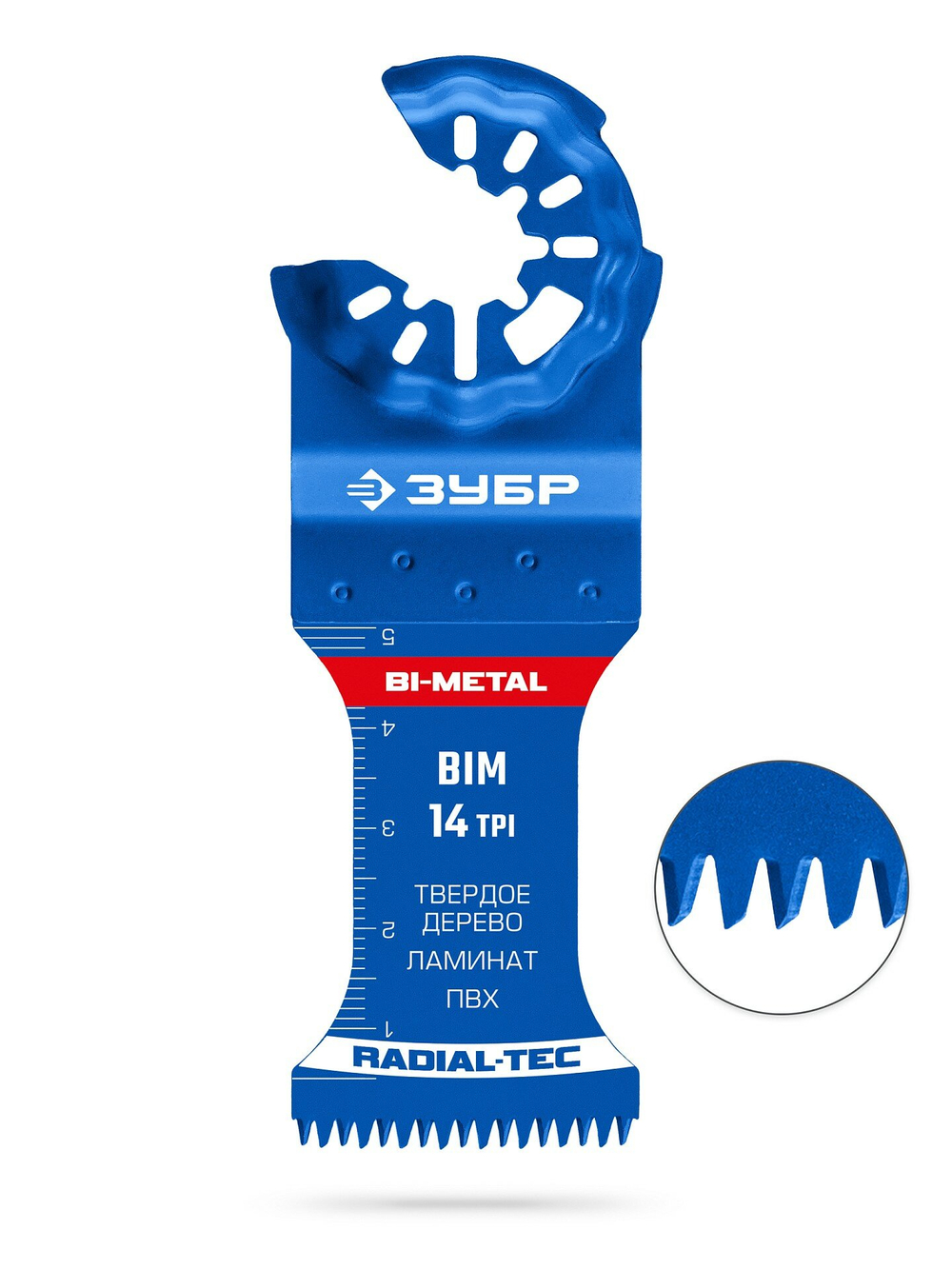 ЗУБР BIM 35x50 мм, 14TPI полотно биметаллическое, быстрый рез: твердое дерево, ламинат, ПВХ (15573-35-50)