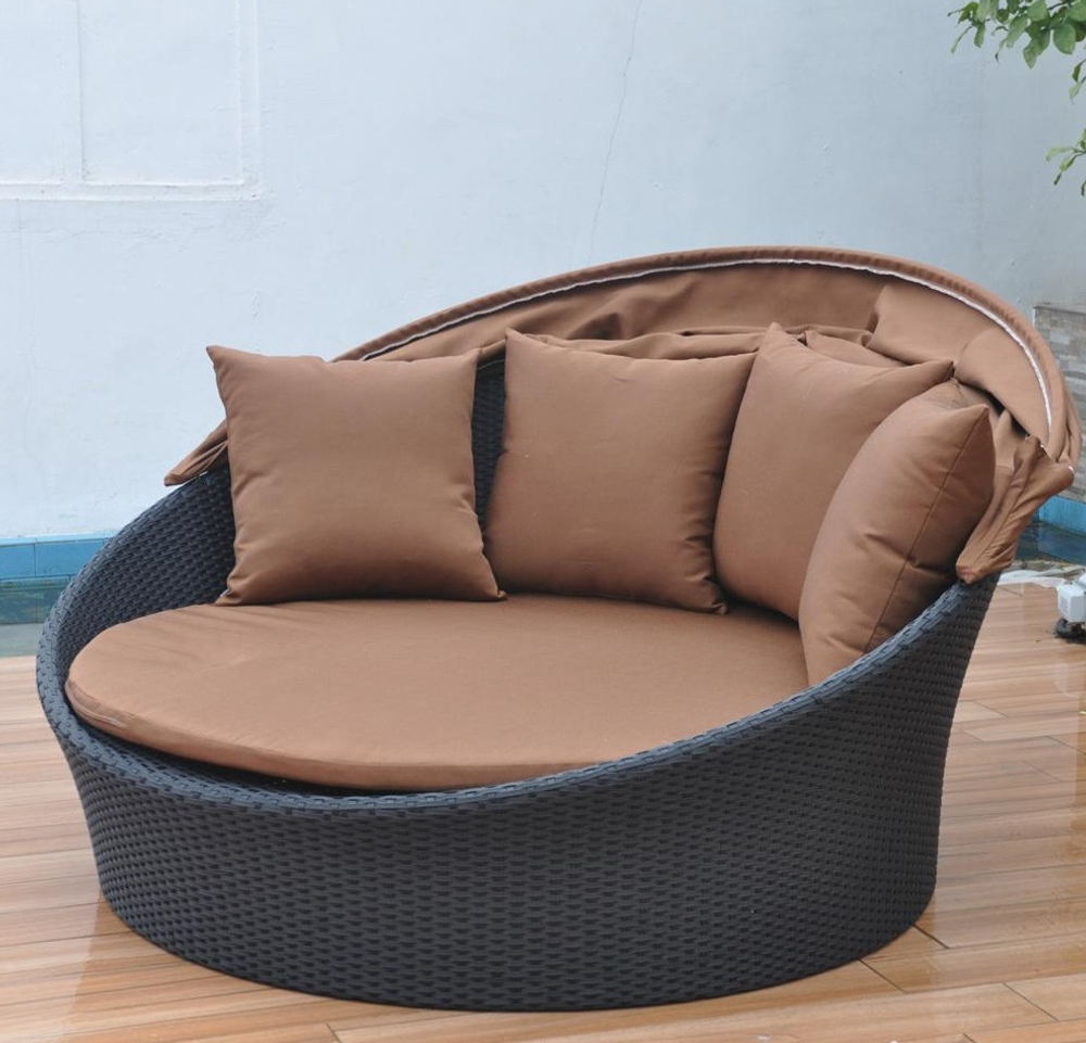 Шезлонг-диван круглый из искусственного ротанга