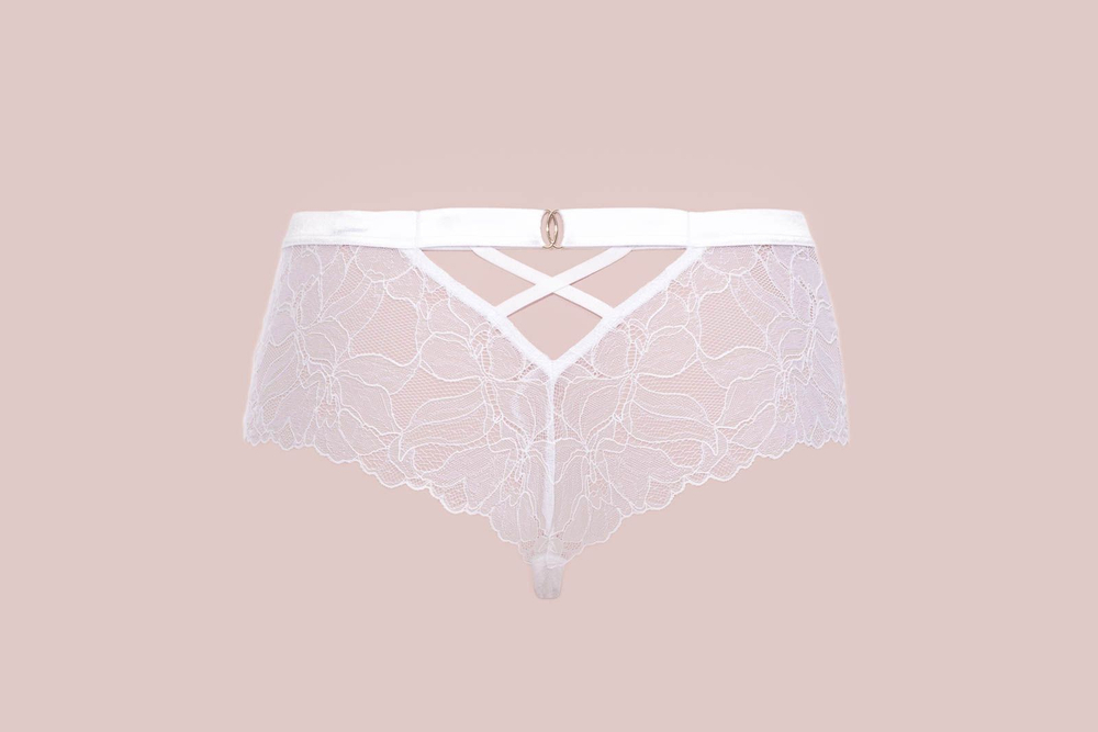 Белые трусики-стринги с высокой талией Glow (Размер: 46) (Цвет: белый)