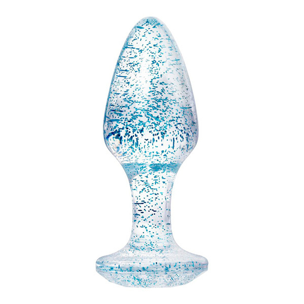 Голубая акриловая анальная втулка 8см ToyFa Basic 881305-14