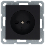 Розетка без заземления с защитными шторками 16A 250V~ 2P, цвет Антрацит