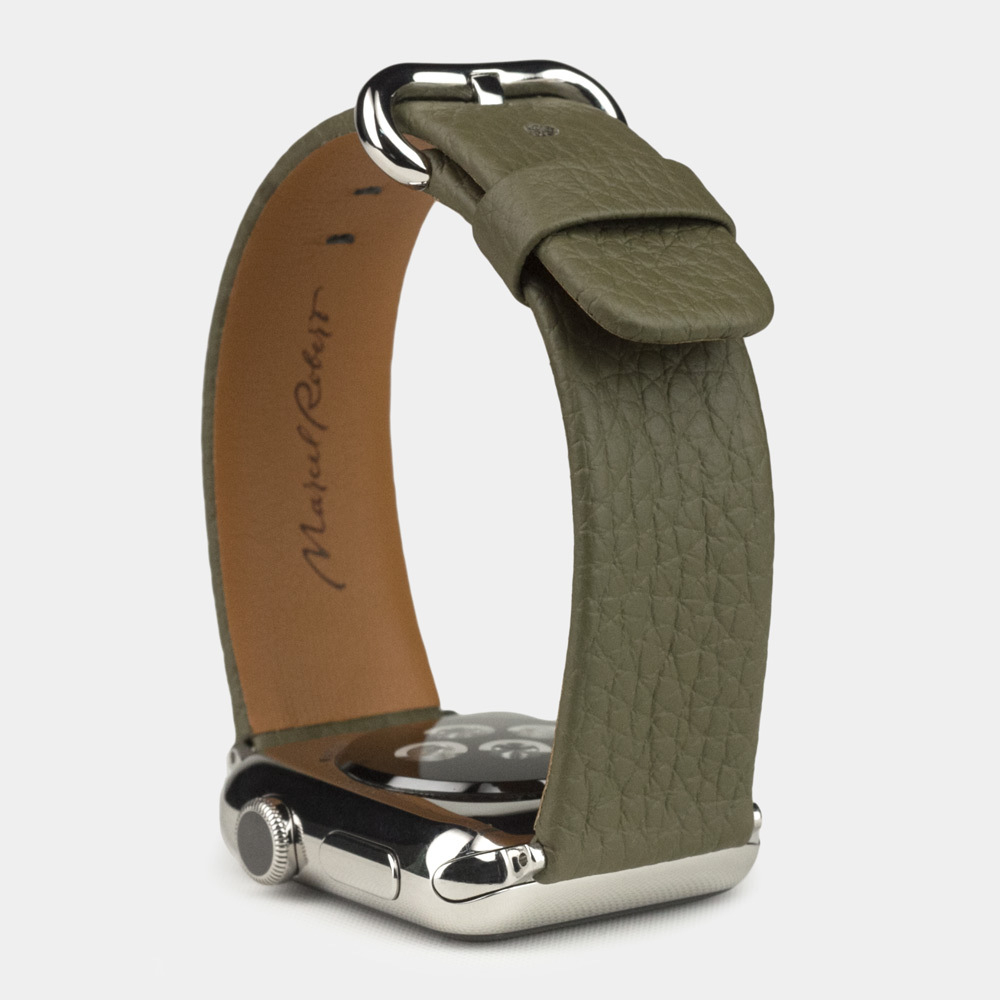 Ремешок для Apple Watch 40/41/42 mm из кожи теленка, зеленого цвета