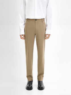 Massimo Dutti Зауженные брюки из твила, цвет верблюжьей шерсти