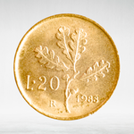 Italy 20 Lire 1988 R "Oak Branch", AU