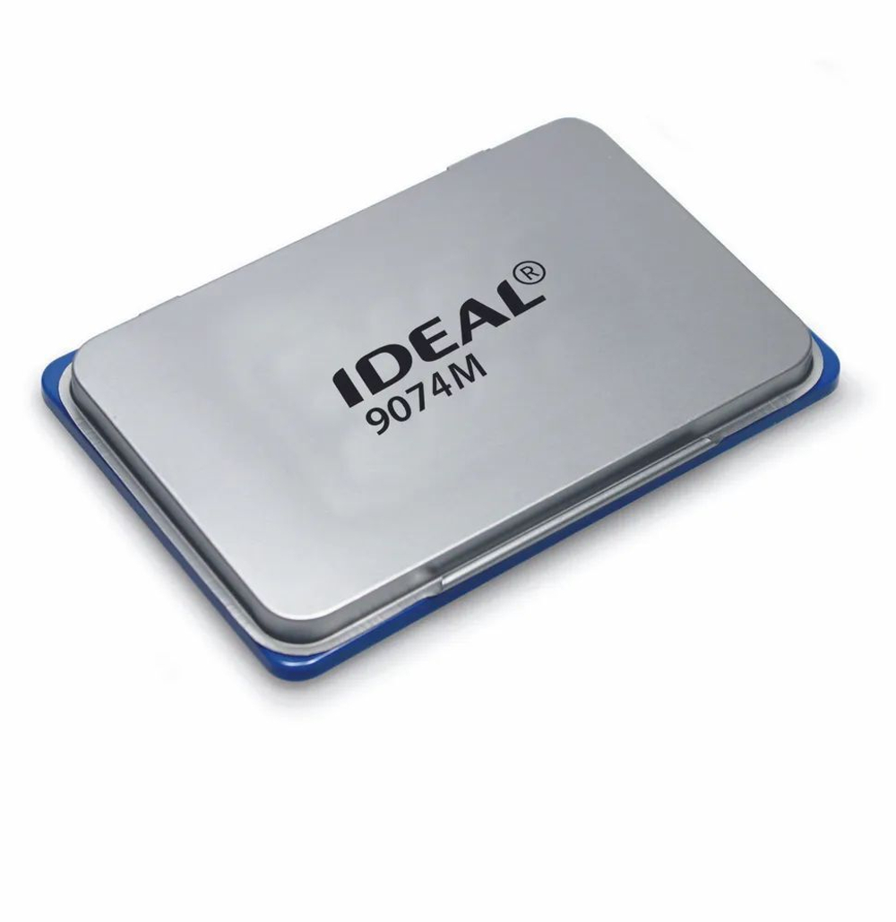 Подушка штемпельная IDEAL настольная 90*160мм, металл, синяя