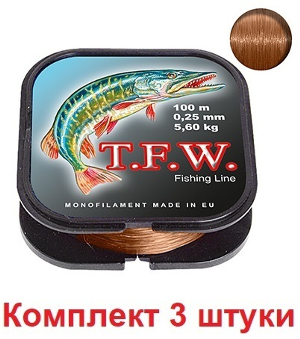 леска рыболовная T.F.W. 0,40mm 100m, 3 штуки