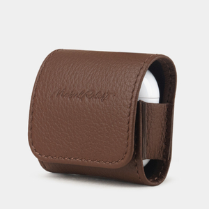 Чехол для наушников AirPods 4 из кожи теленка, цвета шоколад