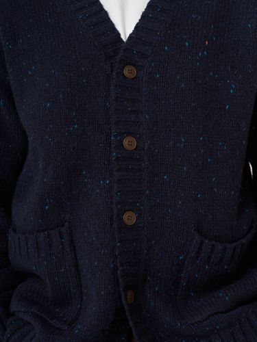 Синий кардиган крупной вязки QWE