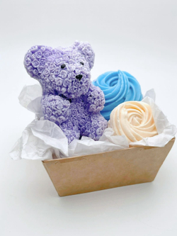 Набор из мыла «Мишка из роз, вайлет»