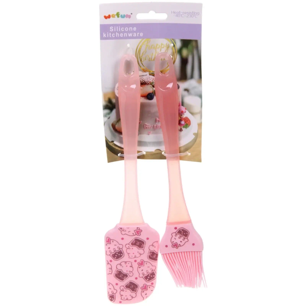 Набор кулинарный (лопатка 24*5,3см+кисточка 22,2*4см) «Cupcake time» карамельный