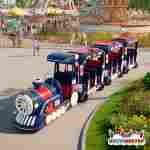 Детский поезд безресльсовый «Синий жужжик», 3 вагона, 19 мест, для ТРЦ