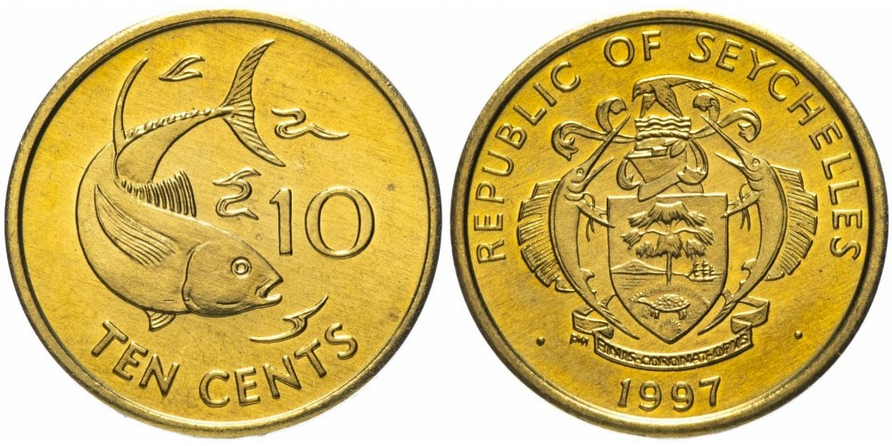 Сейшелы 10 центов, 1982 - 2003 Тунец XF