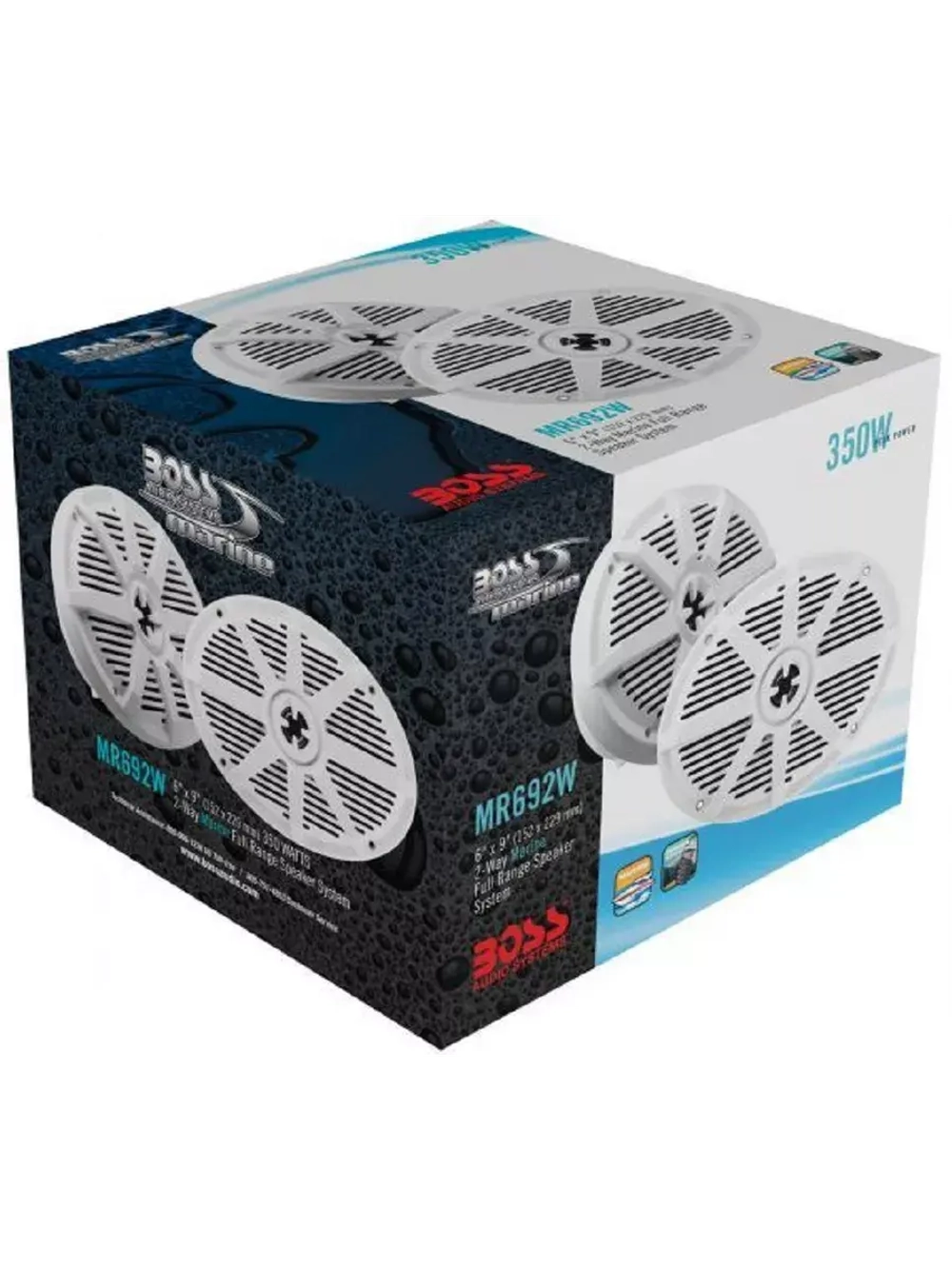 Динамики 350W 6"x9" 2-х полосные, встраиваемые, 2шт., белый