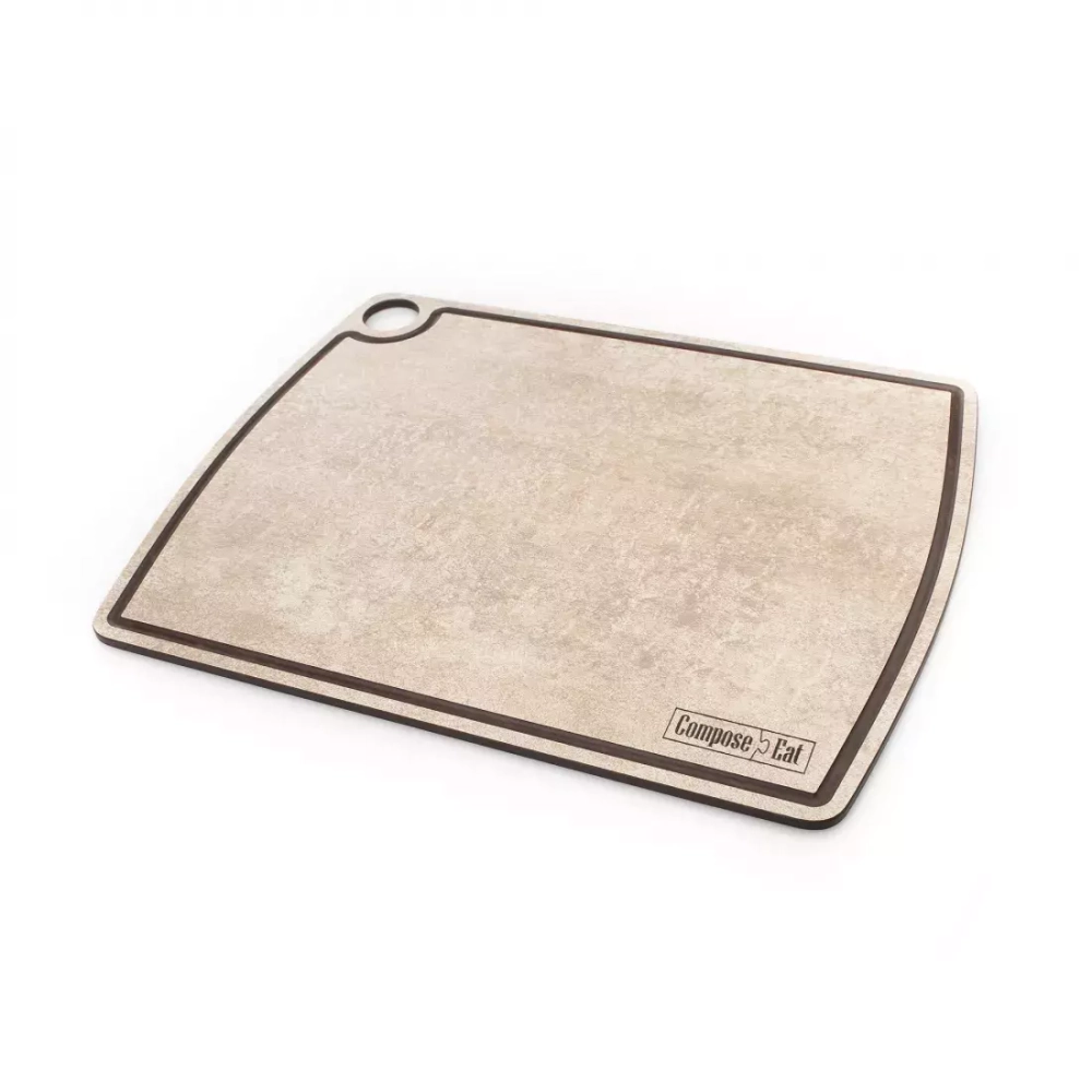 Доска разделочная c желобом 36х28см ComposeEat Fashion порфир кремовый