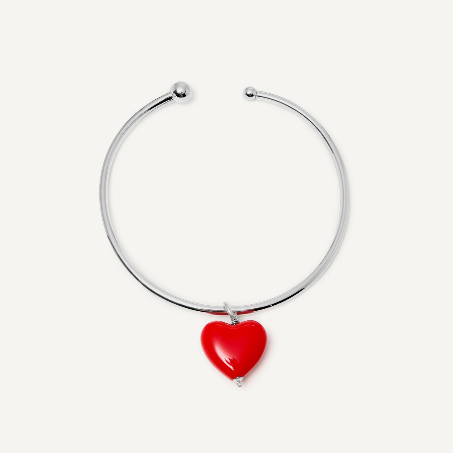 Колье Silver Necklace With Red Heart