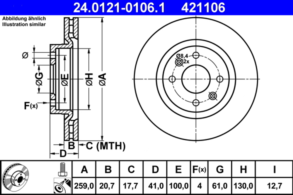 ATE - 24012101061-ATE - Brake Disc