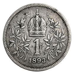 Монета 1 крона 1893 год (монета для Венгрии) Австро-Венгрия