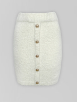 Костюм 6188 плюшевый из кардигана и юбки с золотыми пуговицами