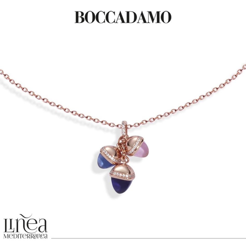 Колье Boccadamo Caleida KGR008RS R/V/BL/RG с кристаллами Swarovski, покрытием золотом